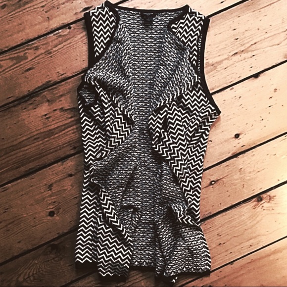 Ann Taylor 100%cotton chevron sleeveless cardiganS - Picture 2 of 11